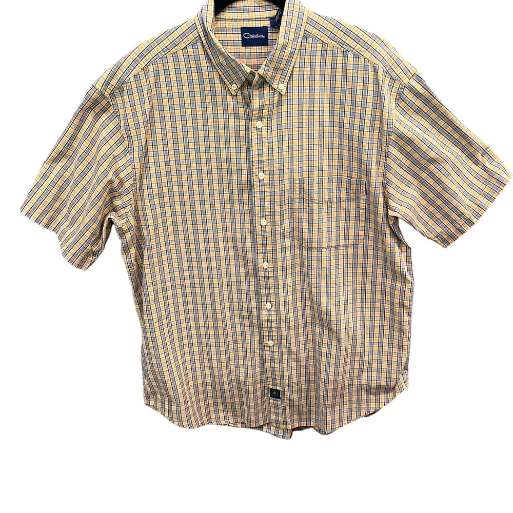 Catalina Shirt - Men's Large - Plaid Short Sleeve BD Orange Blue